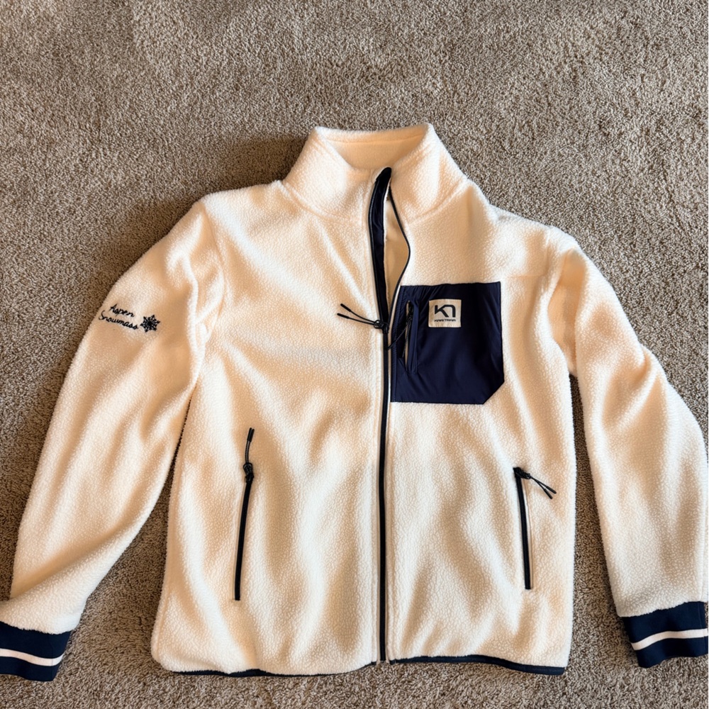 Kari Traa Cream and Navy Utility Jacket
